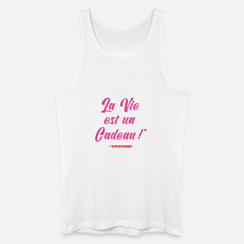 DAS LEBEN IST EIN GESCHENK (vergiftet) - Männer Bio Tank Top - Weiß