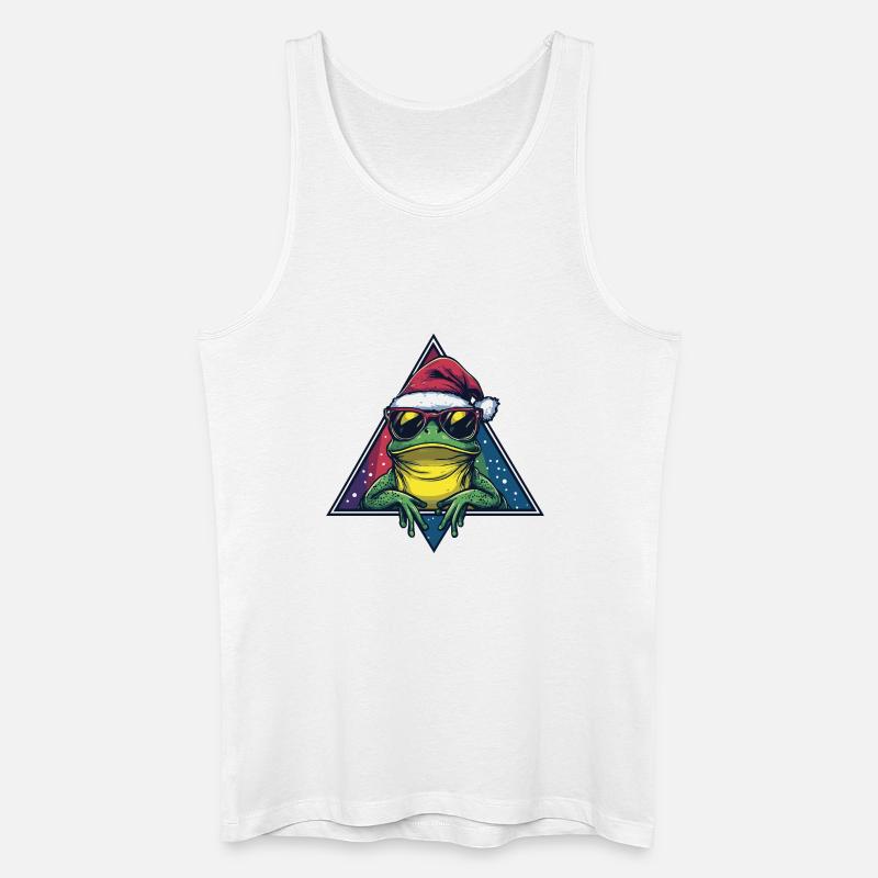 Frosch im Santa Triangle - Männer Bio Tank Top - Weiß