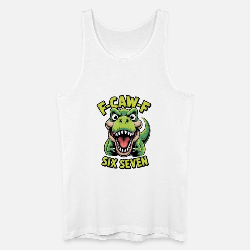 Cawing Rex Six Seven Tee - Männer Bio Tank Top - Weiß