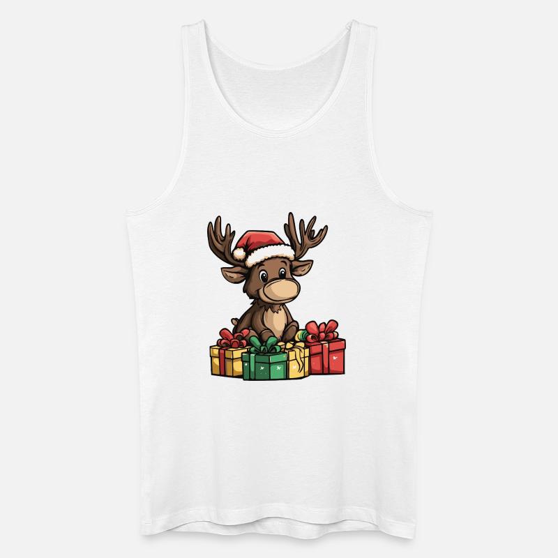 Elch Weihnachten Geschenke - Männer Bio Tank Top - Weiß