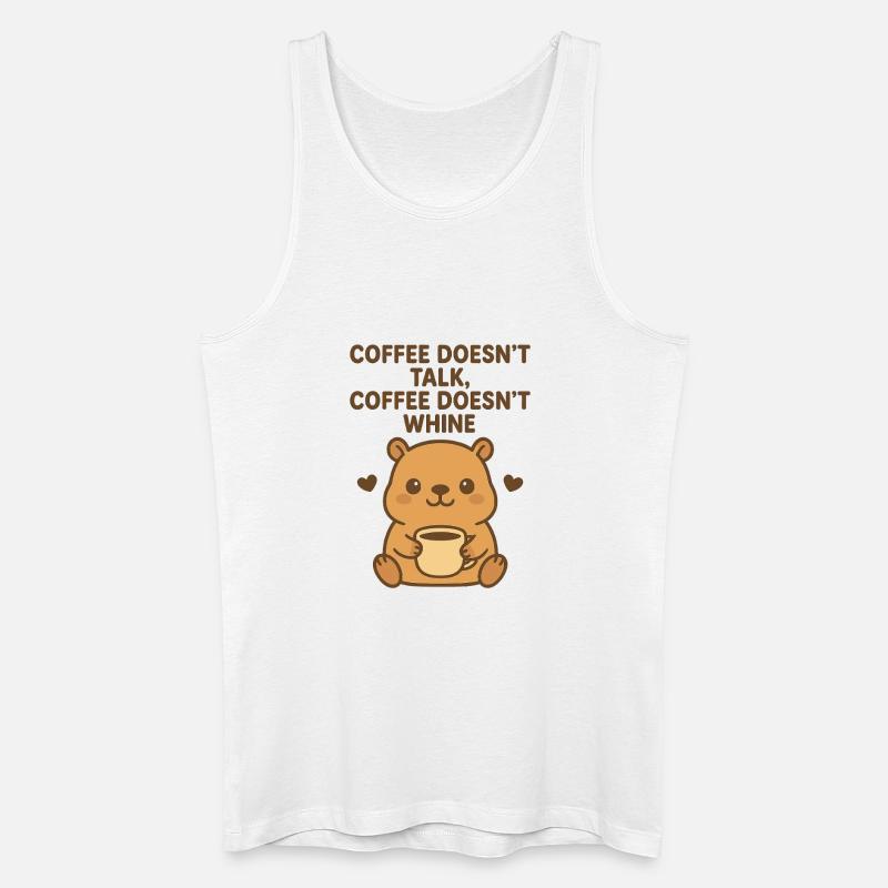 Coffee doesn't make much talk - Men’s Organic Tank Top - white