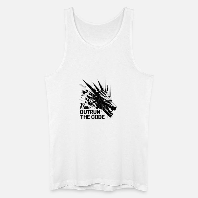 Geometrischer Drachen-Outrun-Code - Männer Bio Tank Top - Weiß