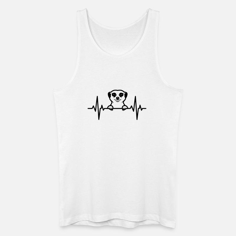 Erdmännchen Herzschlag Illustration - Männer Bio Tank Top - Weiß