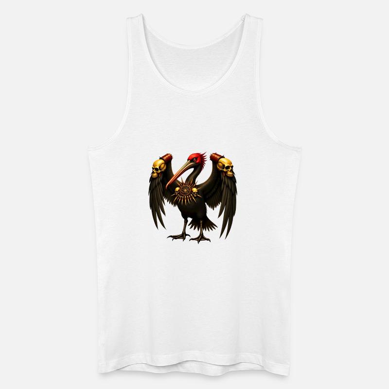 Dunkler Rabe mit Totenköpfen - Männer Bio Tank Top - Weiß