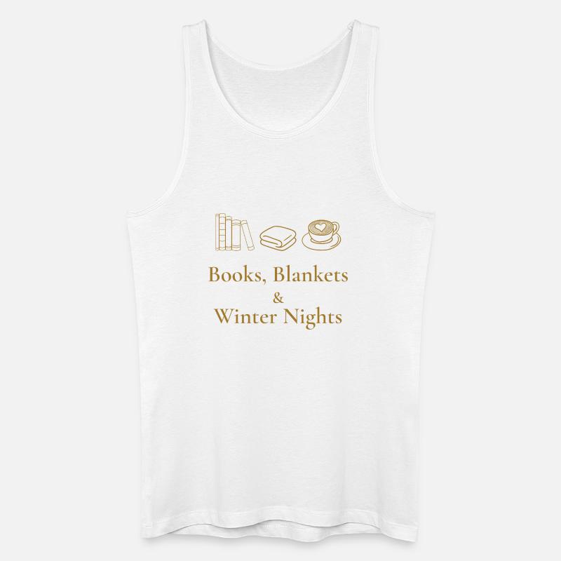 Bücher, Decken & Winternächte – Gemütliche Atmosphäre - Männer Bio Tank Top - Weiß