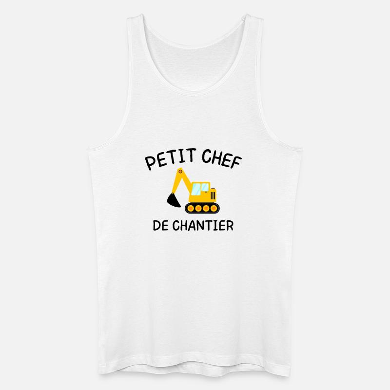 Kleiner Baustellenleiter Baumaschinenbagger - Männer Bio Tank Top - Weiß