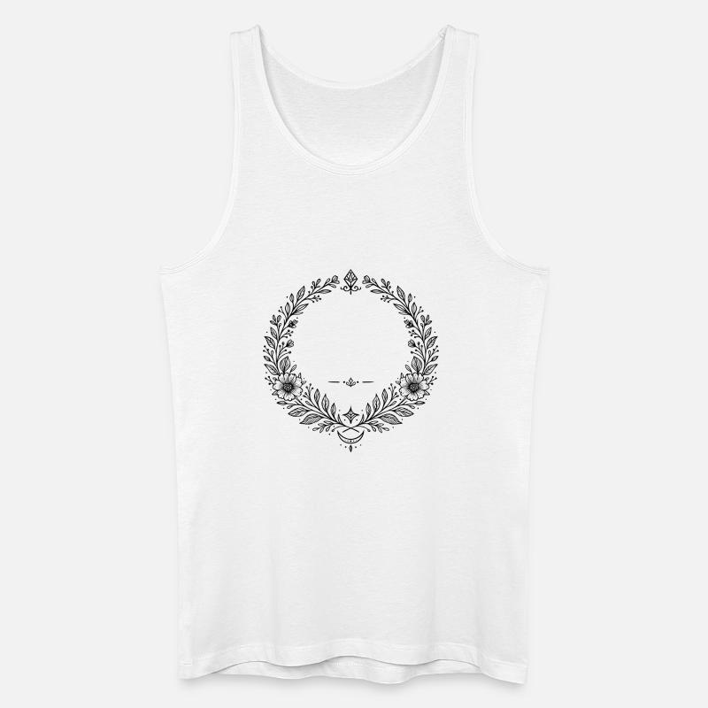 Kranz Blumenkranz mit Mondsichel - Männer Bio Tank Top - Weiß