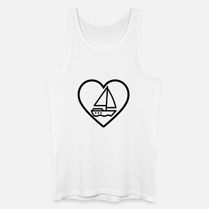 Cuore Vela – Passione Navigazione - Männer Bio Tank Top - Weiß