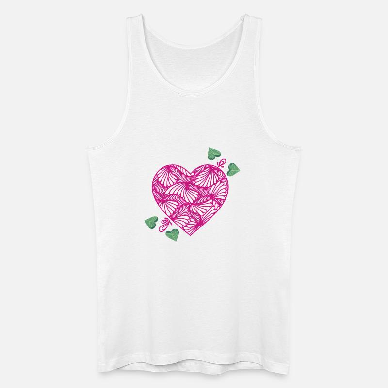 romantisches Herz - Männer Bio Tank Top - Weiß