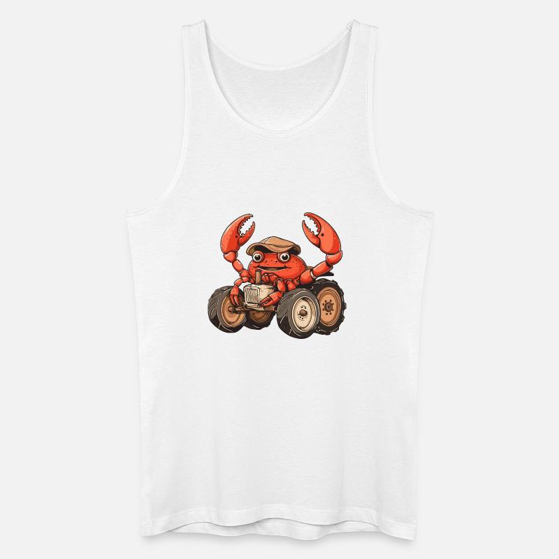 Krebs Krabbe Traktor Farmer - Männer Bio Tank Top - Weiß
