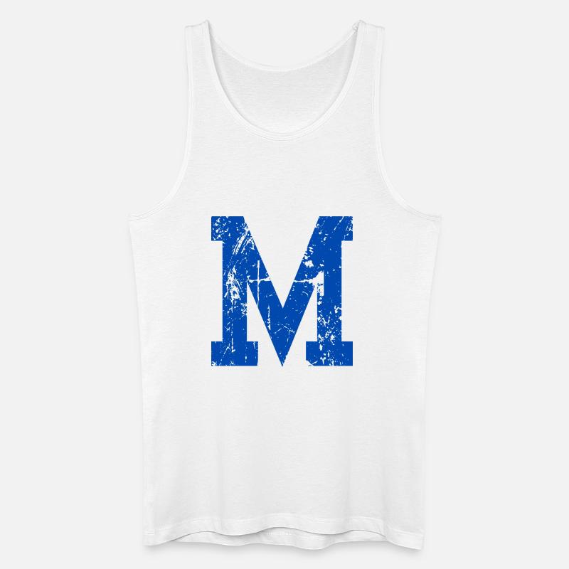 Buchstabe m Retro Sport - Männer Bio Tank Top - Weiß