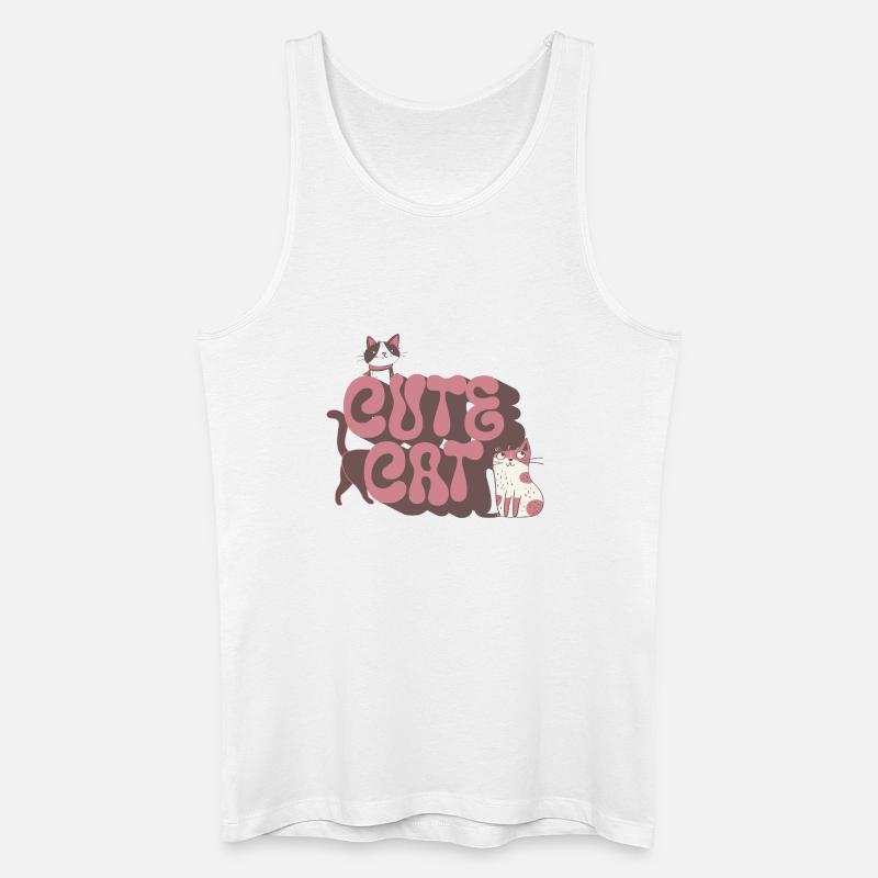Cute Cat - Männer Bio Tank Top - Weiß