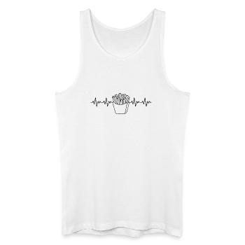 French Fries Fries Fries Fries ECG Heartbeat - Men’s Organic Tank Top - white - Front