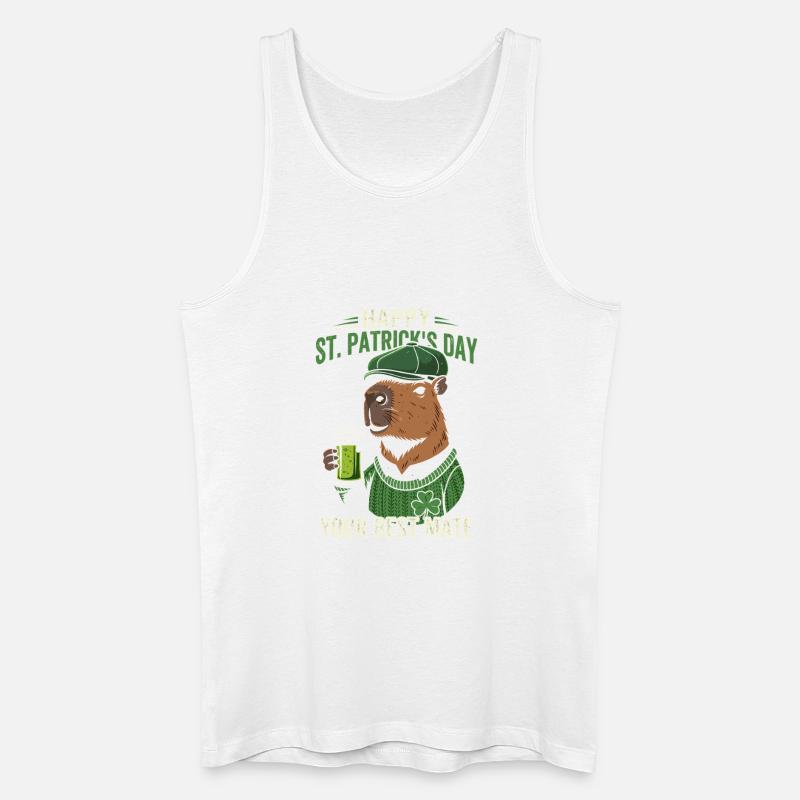 St. Patrick's Day Bär mit Bier - Männer Bio Tank Top - Weiß