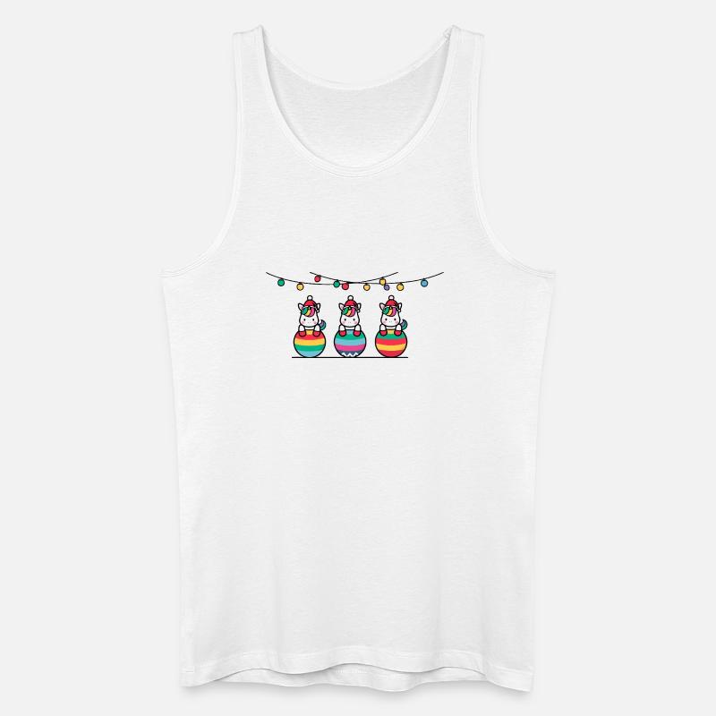 3 Einhörner Weihnachtskugeln Freunde - Männer Bio Tank Top - Weiß