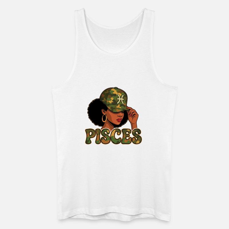 Fischkönigin – Tarn-Afro-Mädchen, verträumte Seele - Männer Bio Tank Top - Weiß