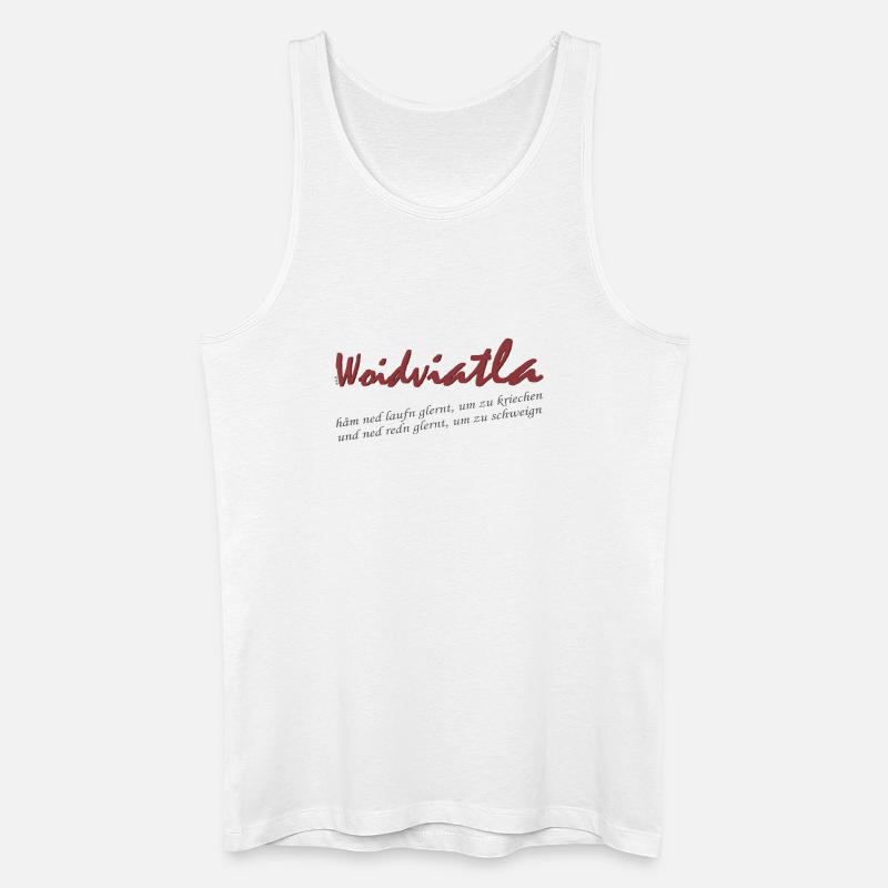 Woidviatla Script Logo - Männer Bio Tank Top - Weiß