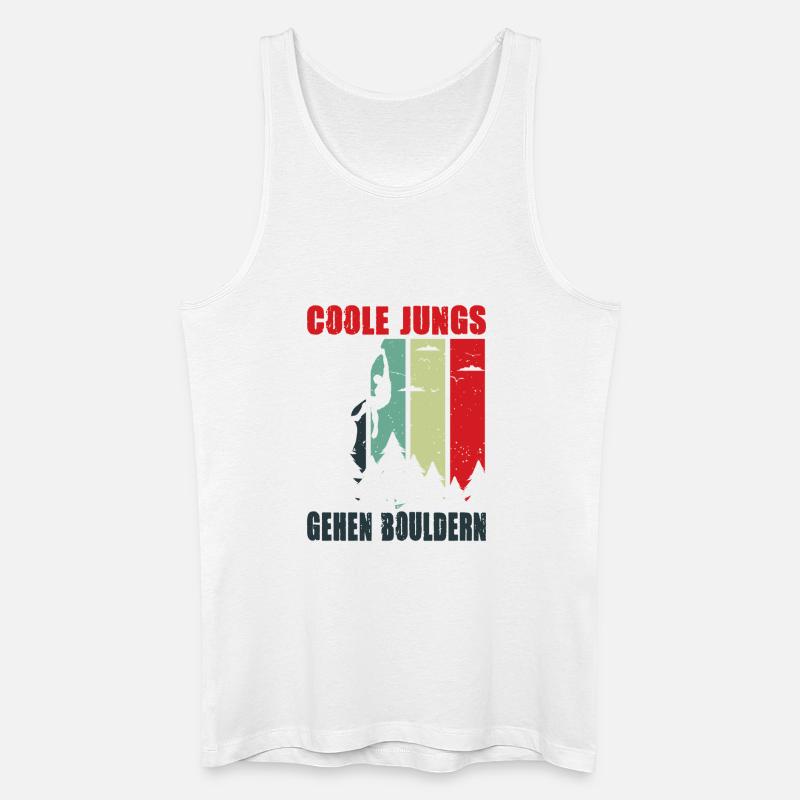 Bouldern Geschenke Klettern Kletterer Boulderer - Männer Bio Tank Top - Weiß