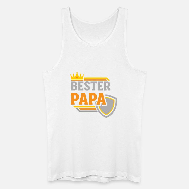 Bester Papa Krone Shield - Männer Bio Tank Top - Weiß