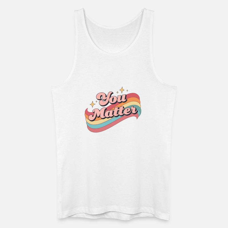 Du Zählst Retro Regenbogen - Männer Bio Tank Top - Weiß