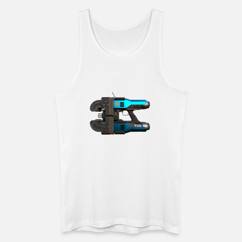 Space Drop Lasercutter - Männer Bio Tank Top - Weiß