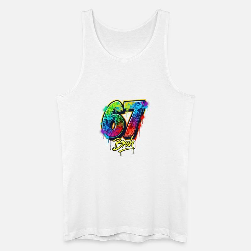 6 7 Meme – Graffiti Bruh Edition - Männer Bio Tank Top - Weiß