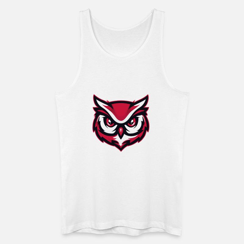 Maskottchen Eule Red White - Männer Bio Tank Top - Weiß