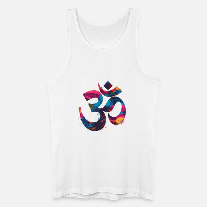 Buntes Om Symbol im Graffiti Style - Männer Bio Tank Top - Weiß