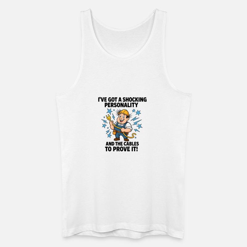 Schockierende Persönlichkeit Elektriker - Männer Bio Tank Top - Weiß