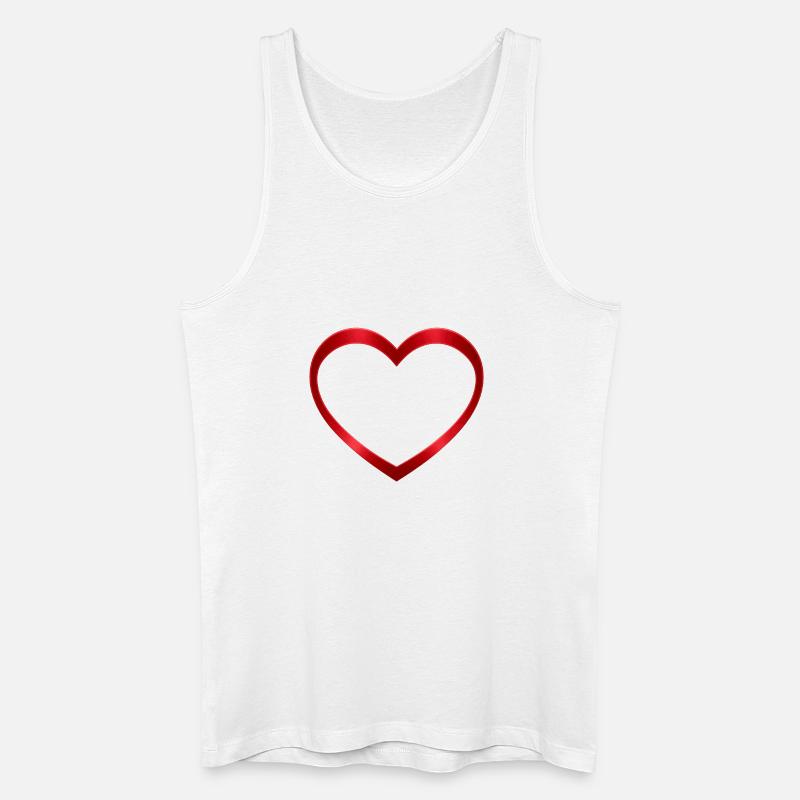 NEU – Leuchtendes rotes Herz-Design – Wunderschön! - Männer Bio Tank Top - Weiß