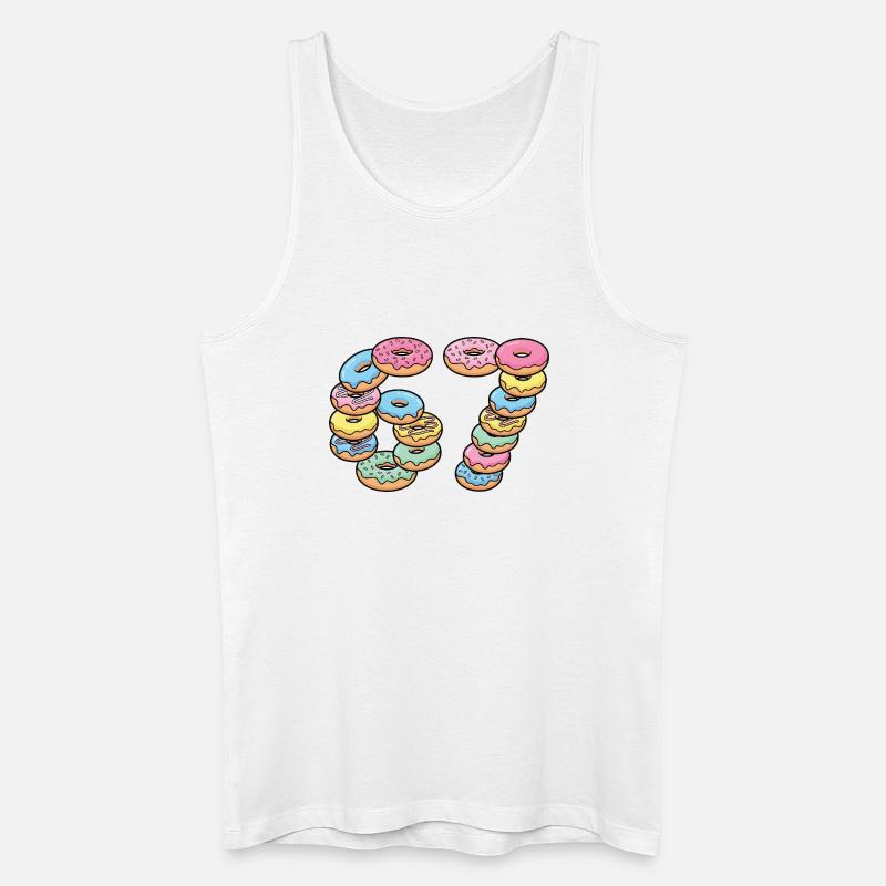 Pastel Donut Stack 67 Pattern - Men’s Organic Tank Top - white