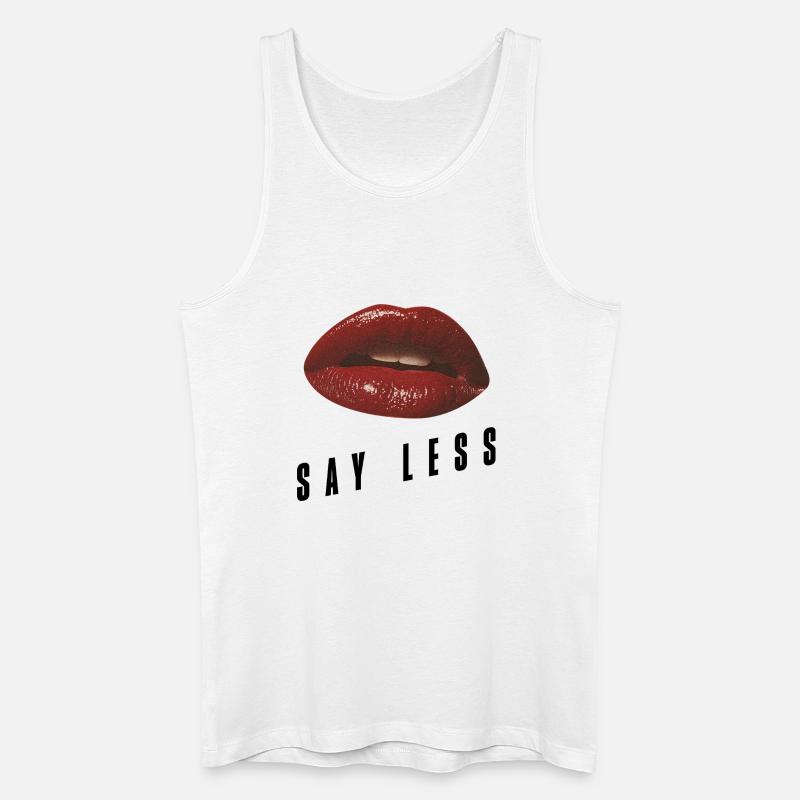 Red Lips Minimal – Bold Statement - Männer Bio Tank Top - Weiß