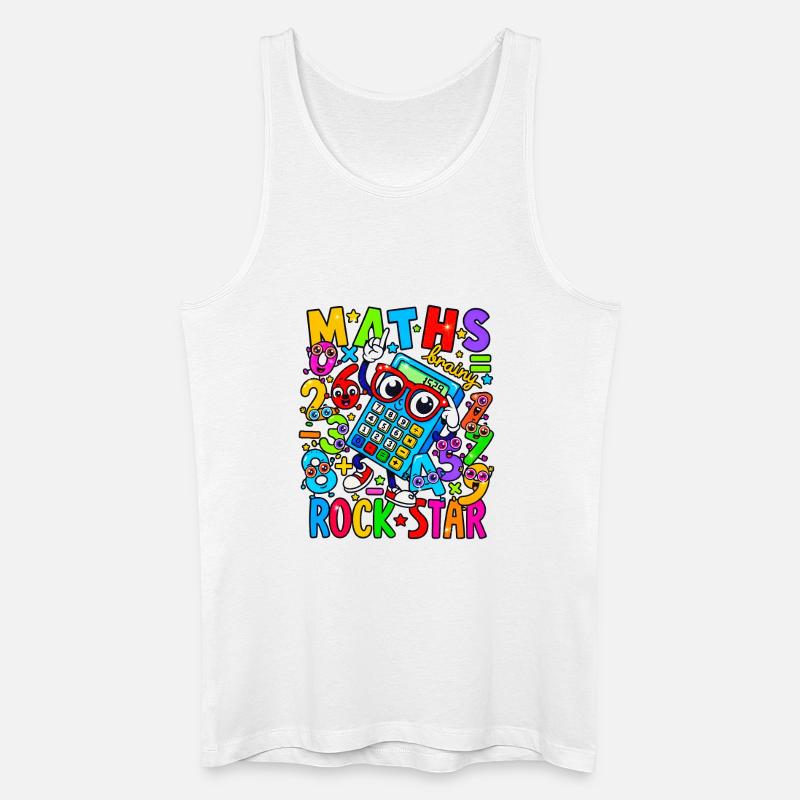 Math Rock Star Rechner Neon - Männer Bio Tank Top - Weiß