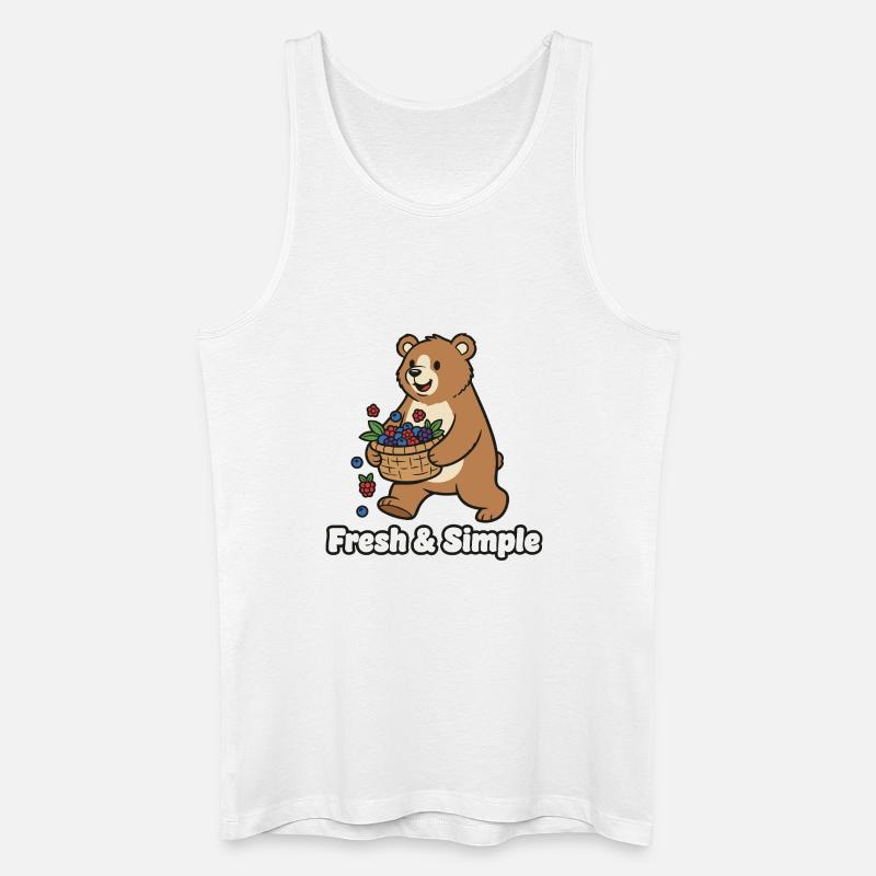 Beerenkorb-Bärchen Illustration - Männer Bio Tank Top - Weiß