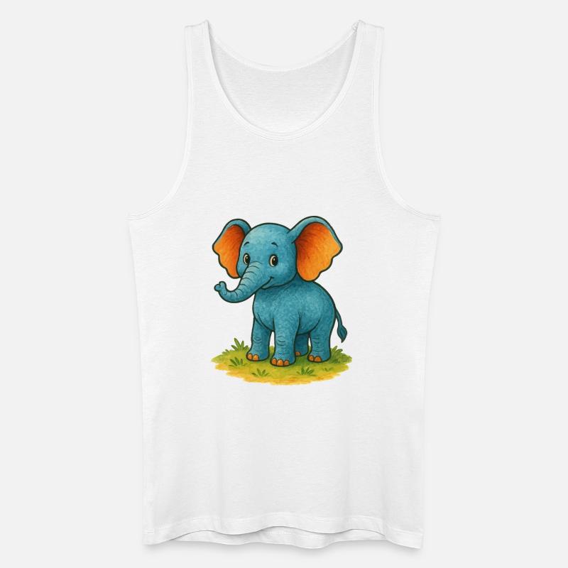 Elefant Comic - Männer Bio Tank Top - Weiß