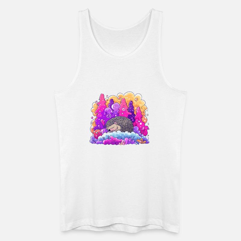 Schlafender Igel im Neonwald - Männer Bio Tank Top - Weiß