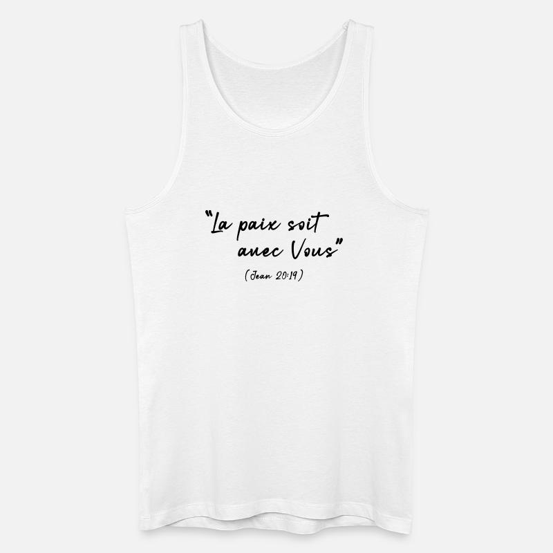 Friede sei mit dir (Johannes 20,19) - Männer Bio Tank Top - Weiß