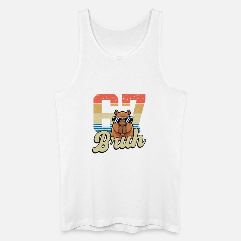 Bruhh Camel Retro 67 - Männer Bio Tank Top - Weiß