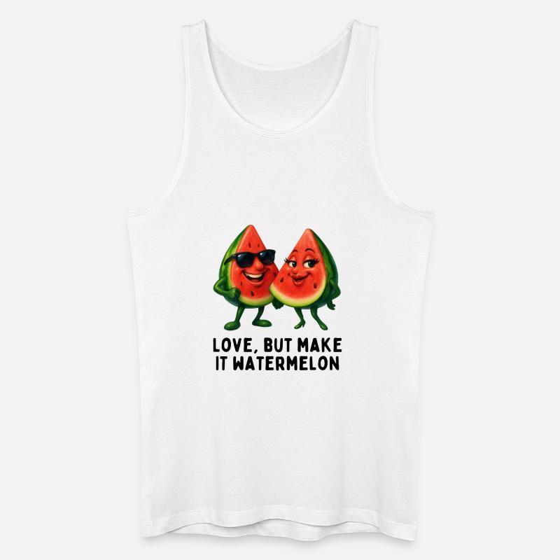 Love, but Make It Watermelon - Männer Bio Tank Top - Weiß