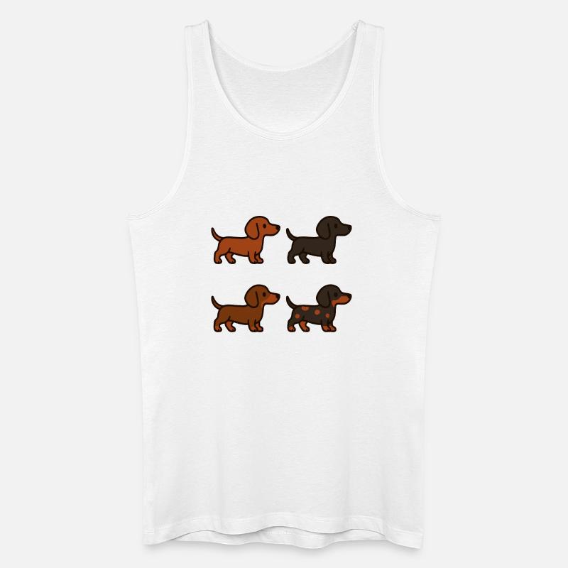 Niedliches Dackel-Hunde-Illustrationsset - Männer Bio Tank Top - Weiß
