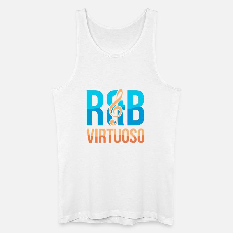 RnB Musikvirtuose E1 Deep Blue - Männer Bio Tank Top - Weiß