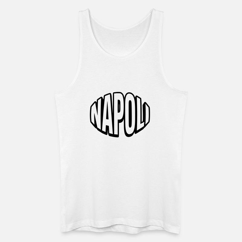 Napoli runde Typografie - Männer Bio Tank Top - Weiß