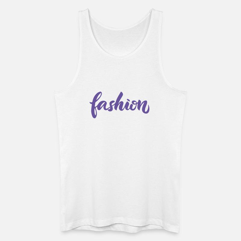 Mode-Violett-Mode-Lettering-Skript-Trend - Männer Bio Tank Top - Weiß
