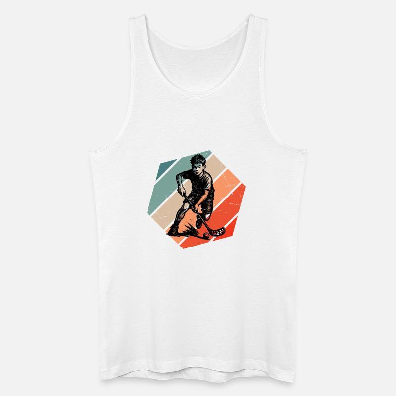 Modernes Floorball Artwork - Männer Bio Tank Top - Weiß