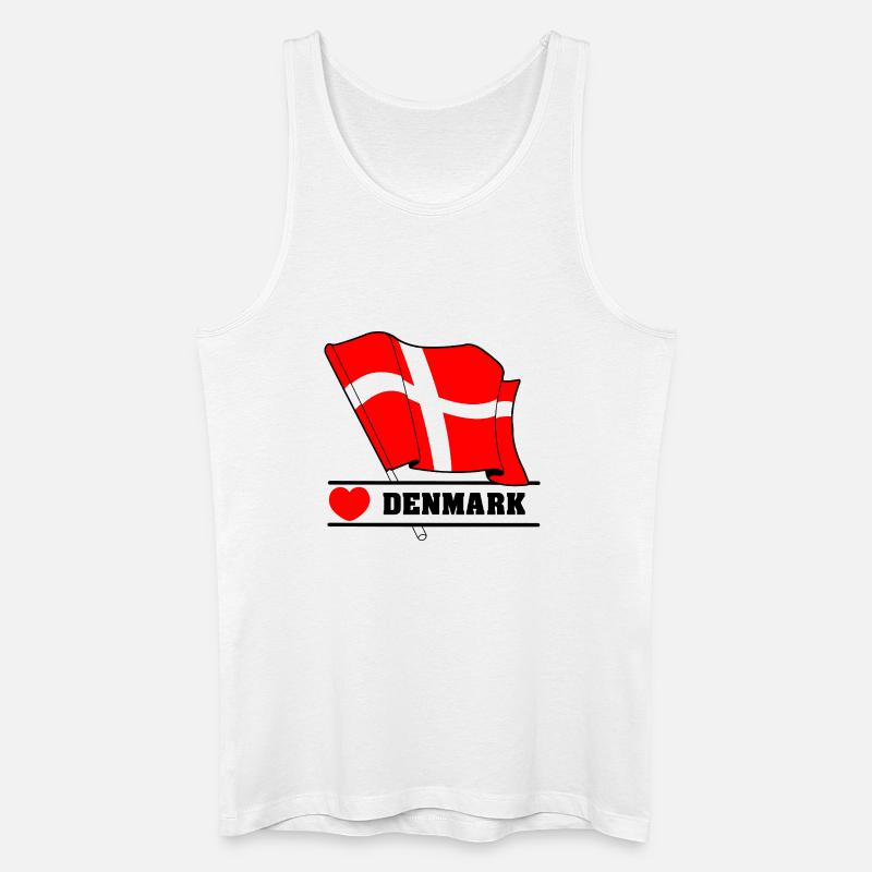 DÄNEMARK – Flagge mit Herz - Männer Bio Tank Top - Weiß