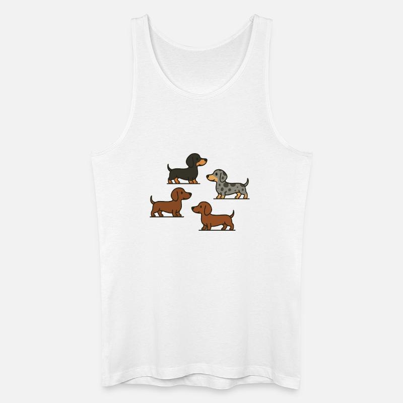 Dachshund Quartett: Spotted & Solid - Männer Bio Tank Top - Weiß