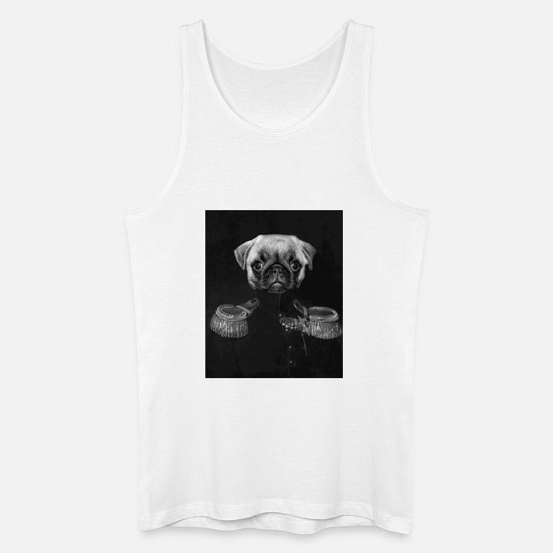 General Pug mit kaiserlichem Porträt - Männer Bio Tank Top - Weiß