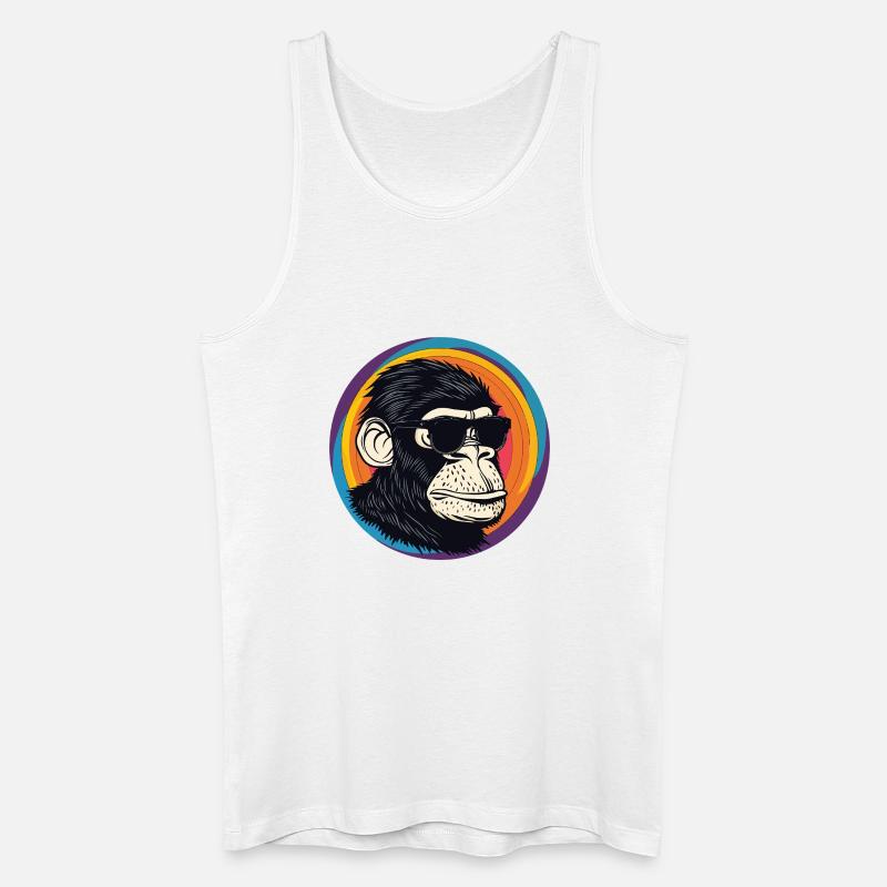Affe Sonnenbrille Comic - Männer Bio Tank Top - Weiß