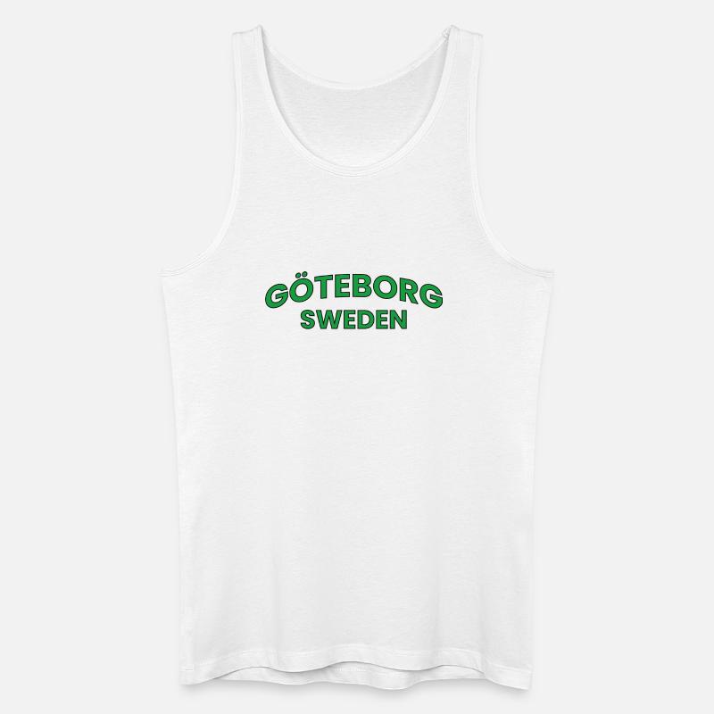 Göteborgs grüner Stadttext - Männer Bio Tank Top - Weiß