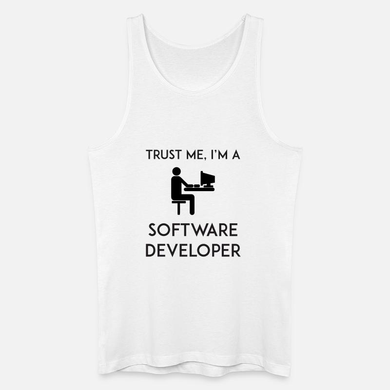 Vertrau mir, ich bin Softwareentwickler - Männer Bio Tank Top - Weiß